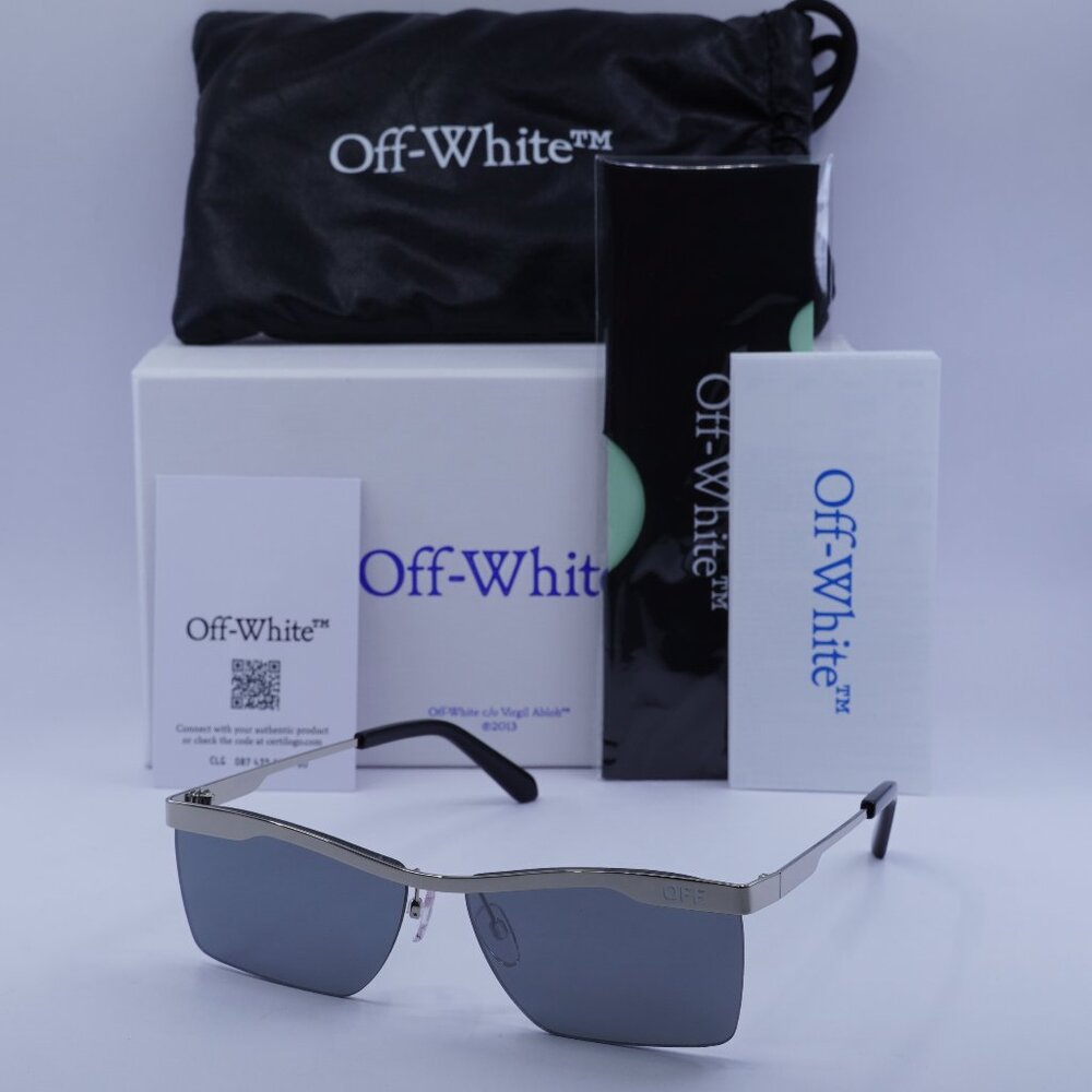 Off-White OERI095 RIMINI 7272 Rectangle Sunglasses – Silver